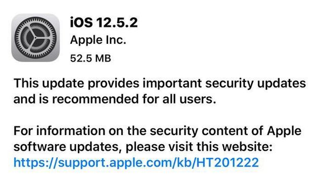 湖里苹果手机维修分享iOS12.5.2发布，建议所有老苹果用户安装 